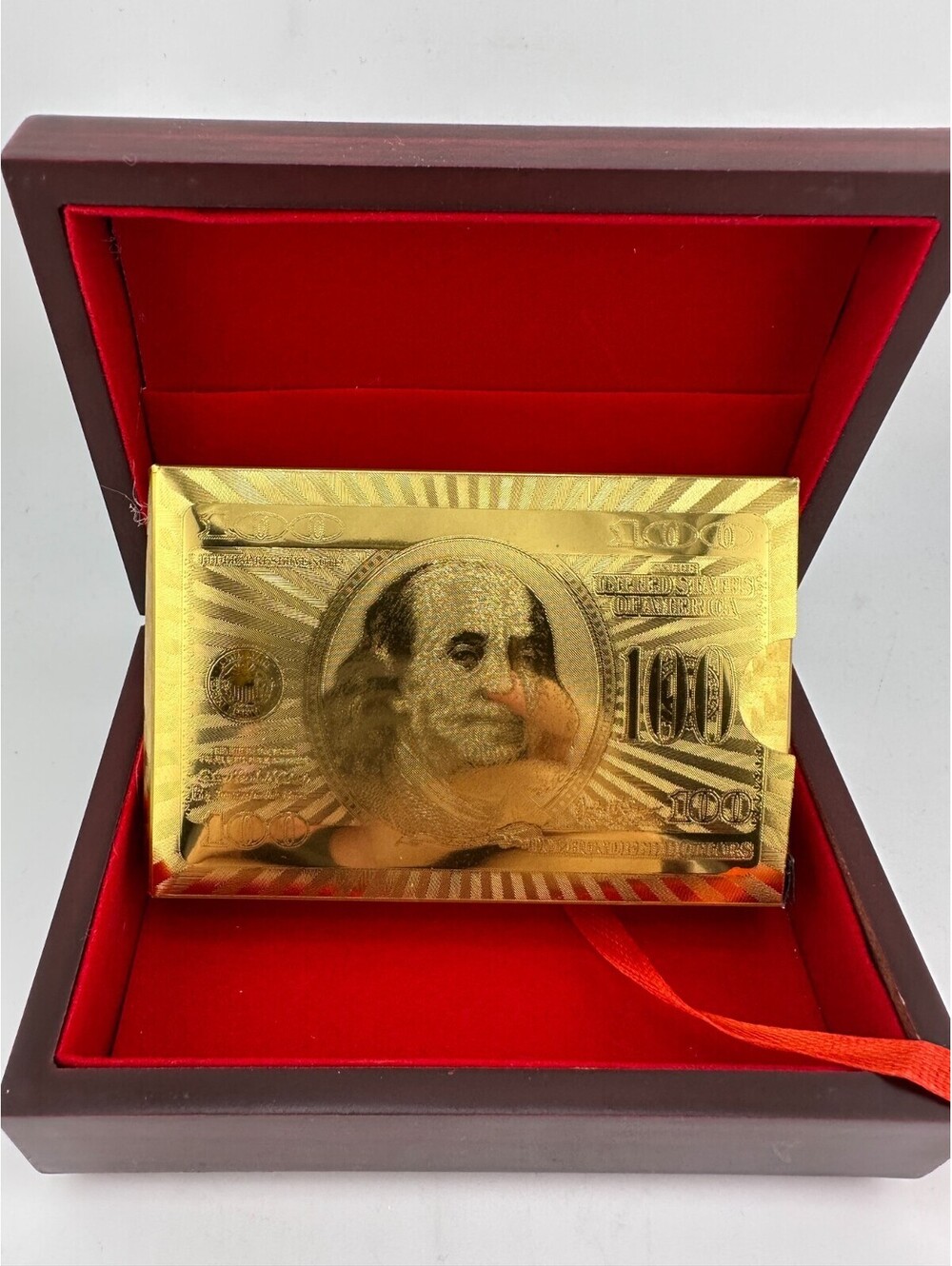 999.9 Gold Playing Cards Set w/ Wooden Display Box Luxury Poker Cards Gift